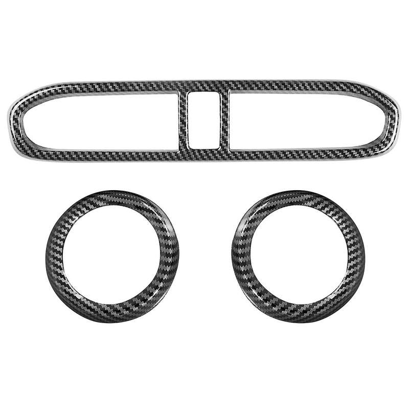 3pcs Front Air Conditioning Vent Outlet Trim Cover Frame Sticker