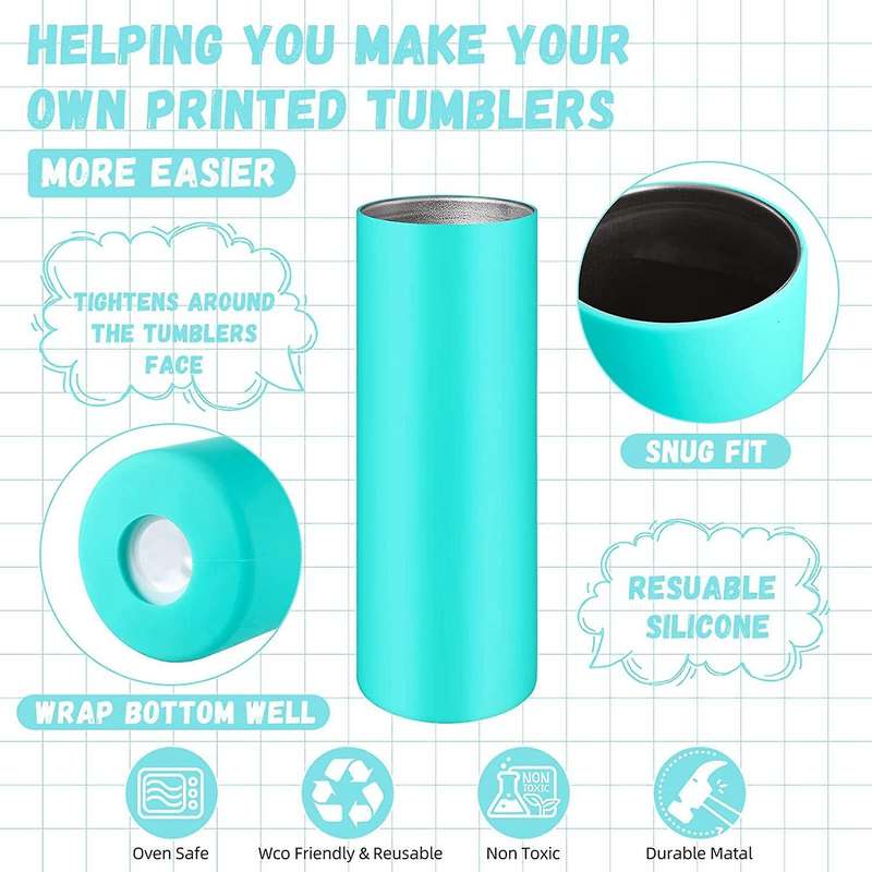 Sublimation Tumblers Silicone Bands Sleeve Kit, 2 Silicone Mug Wrap