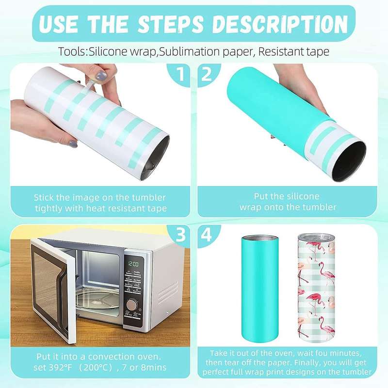 Sublimation Tumblers Silicone Bands Sleeve Kit, 2 Silicone Mug Wrap