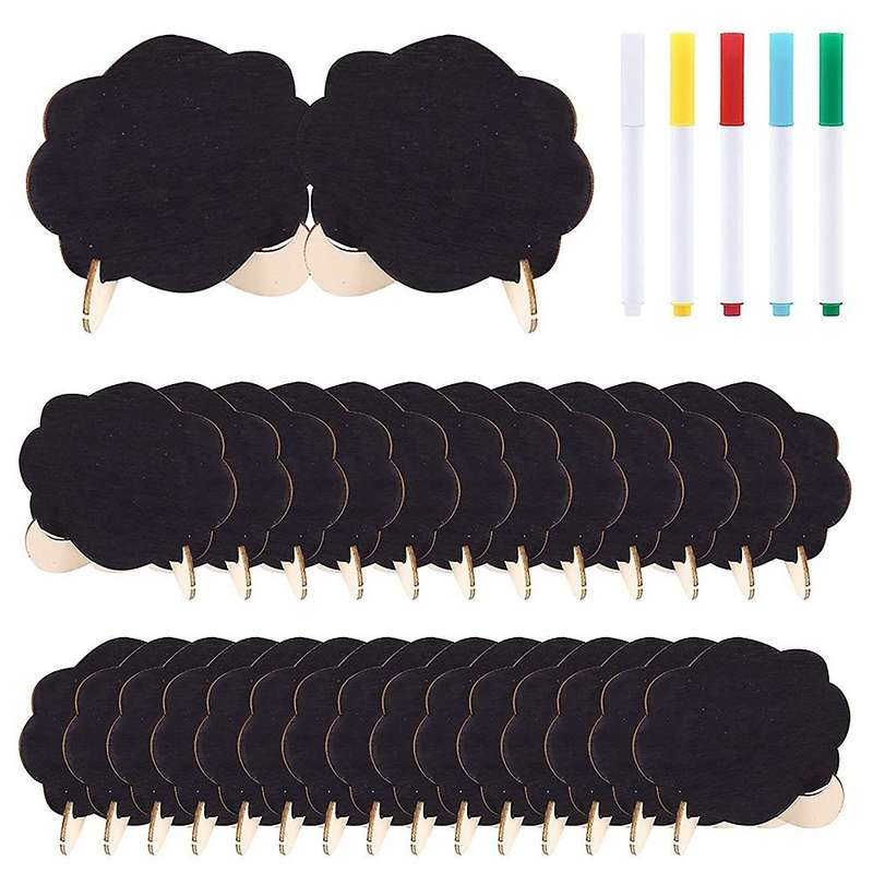 30 Pcs Mini Chalkboard Sign Food Labels for Party Buffet, (floral)