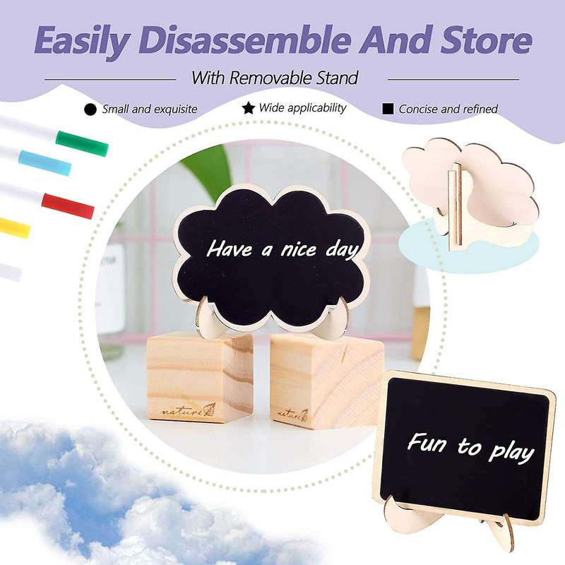 30 Pcs Mini Chalkboard Sign Food Labels for Party Buffet, (floral)
