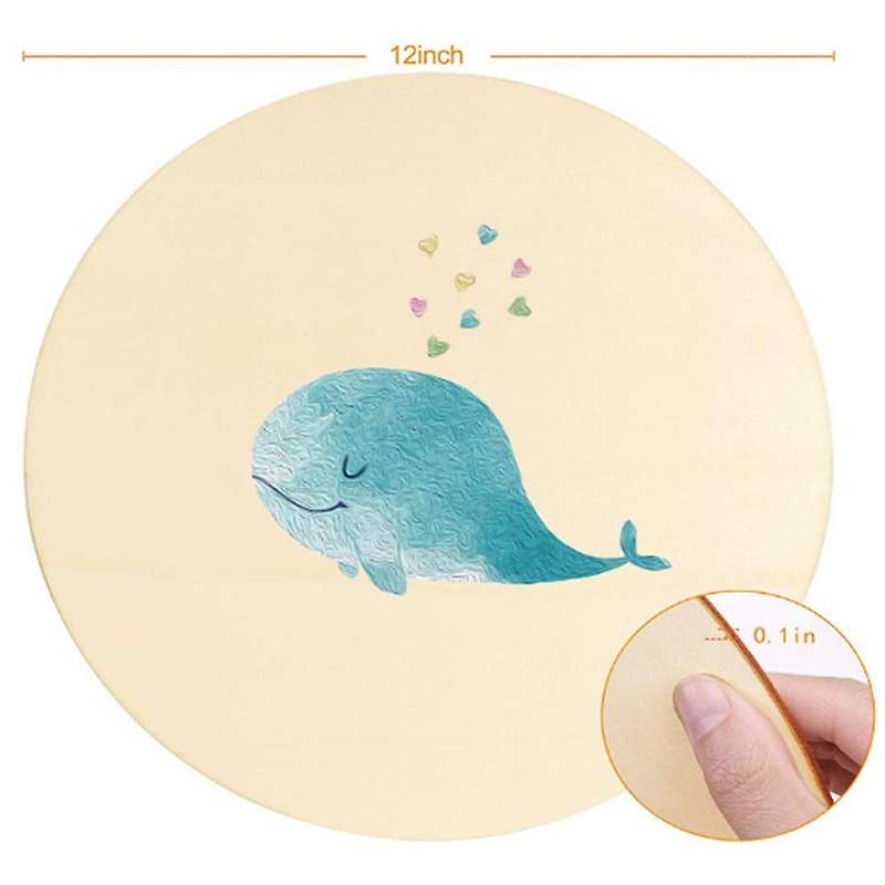 12 Inch Unpolished Wooden Circle for Handicrafts 5 Pcs-blank Wooden