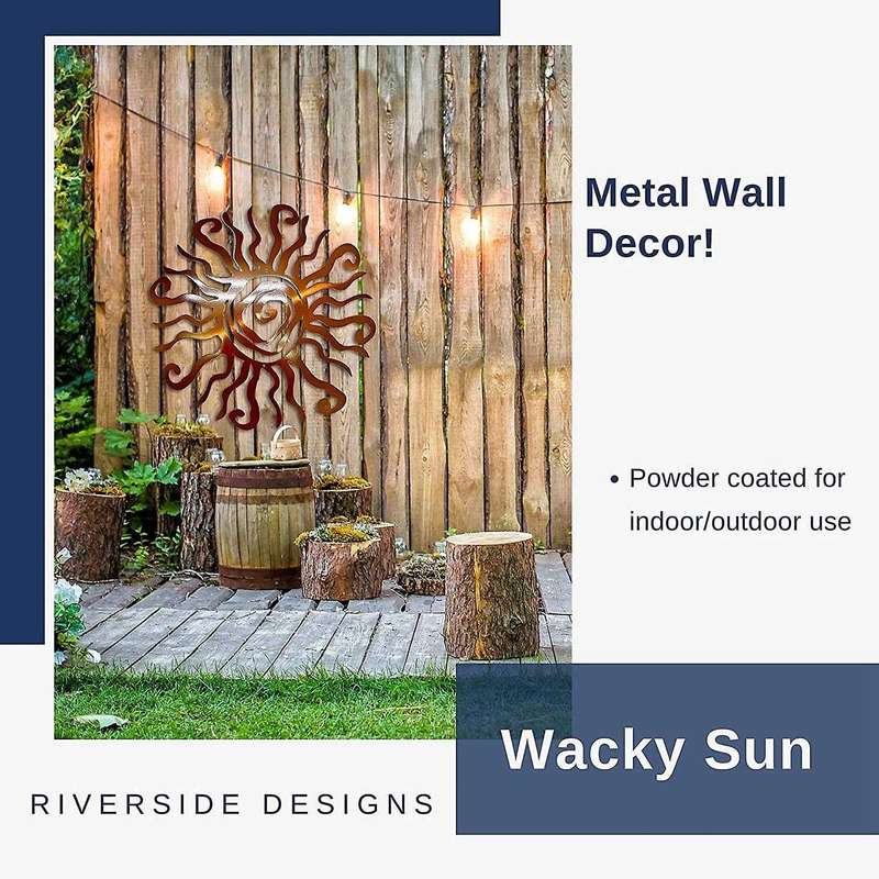 Creative Iron Art Metal Sun Indoor Outdoor Decoration Yellow