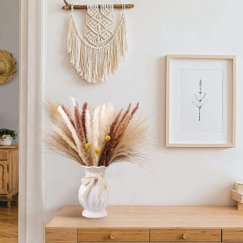 Pack Of 70 Natural Pampas Grass Dried Flowers for Home Living Room