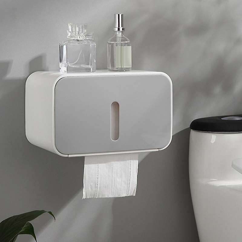 Tissue Box Bathroom Wall-mounted Paper Roll Holder Paper Drawer C