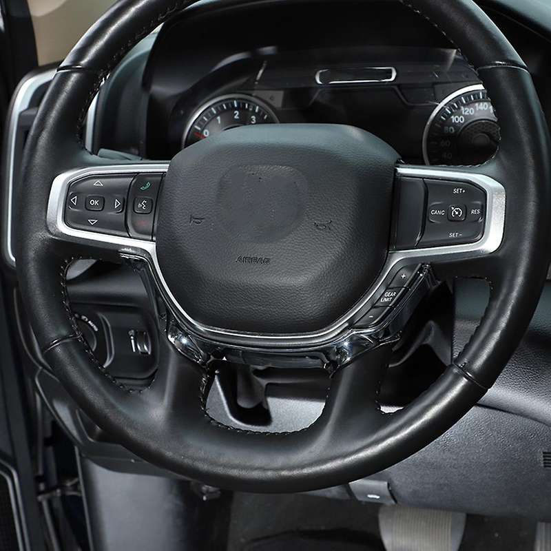 Car Steering Wheel Trim Interior for Ram 1500 2018-2022 , Silver