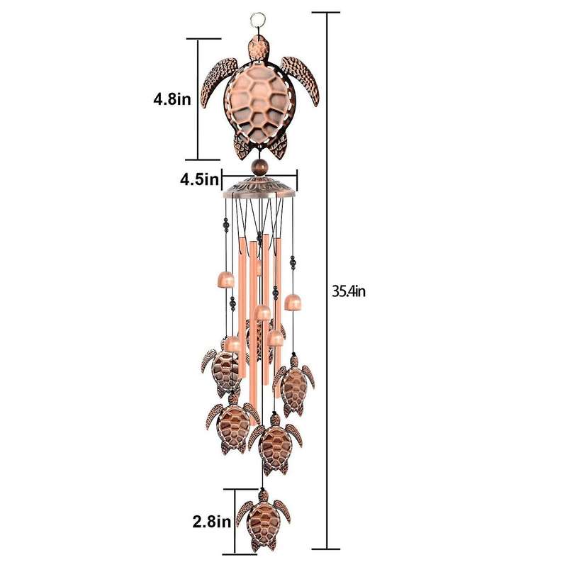 Sea Turtle Sympathy Wind Chimes Outdoor Gifts for Garden Decorations