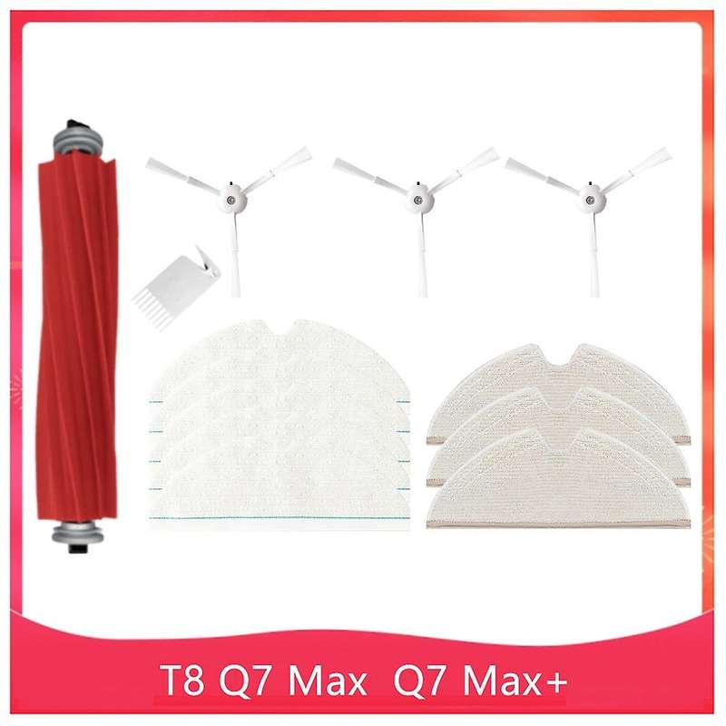 13pcs for Roborock Q7 Max / Max+ Mop Cloth Detachable Main Side Brush
