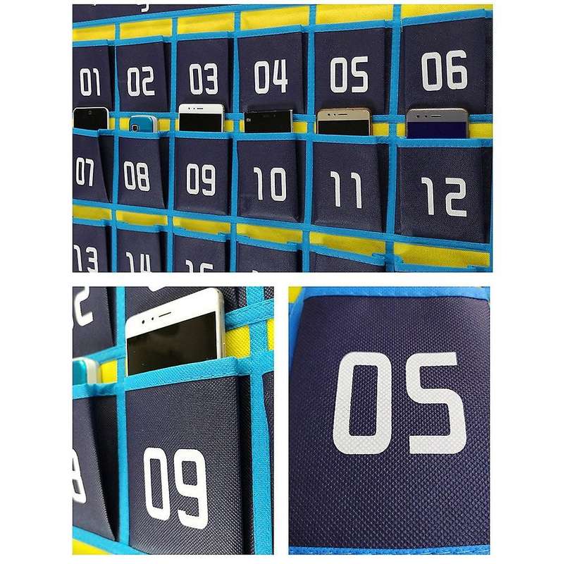 42 Numbered Pockets Chart Cell Phone Hanging Organizer for Classroom