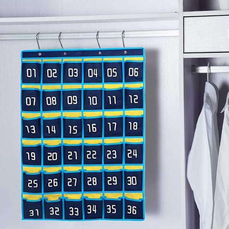 42 Numbered Pockets Chart Cell Phone Hanging Organizer for Classroom
