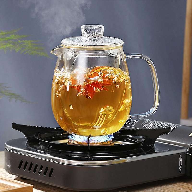 Glass Teapot for Stove Heat Resistant High Temperature Proof (600ml)