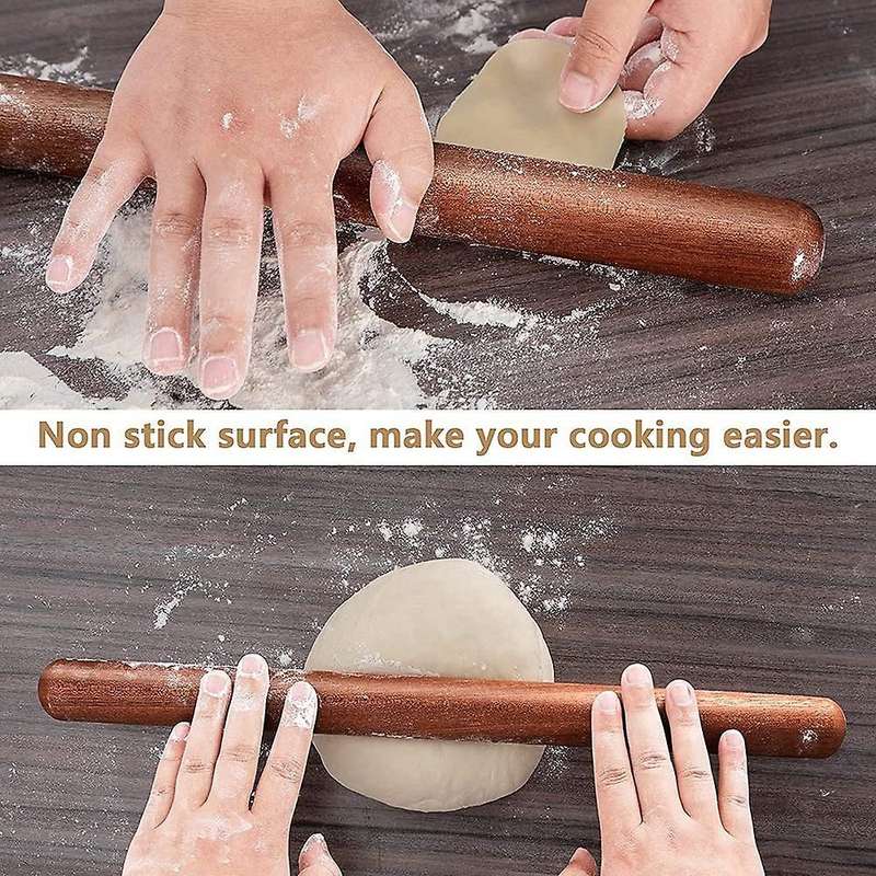 Wood Rolling Pin, for Baking, Wooden Dough Roller for Multipurpose