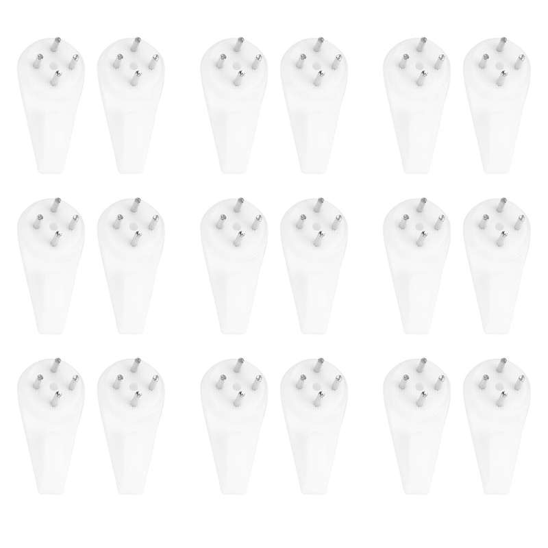 16 Pieces 6 Inch Invisible Plate Hangers with 18 Pieces Wall Hooks