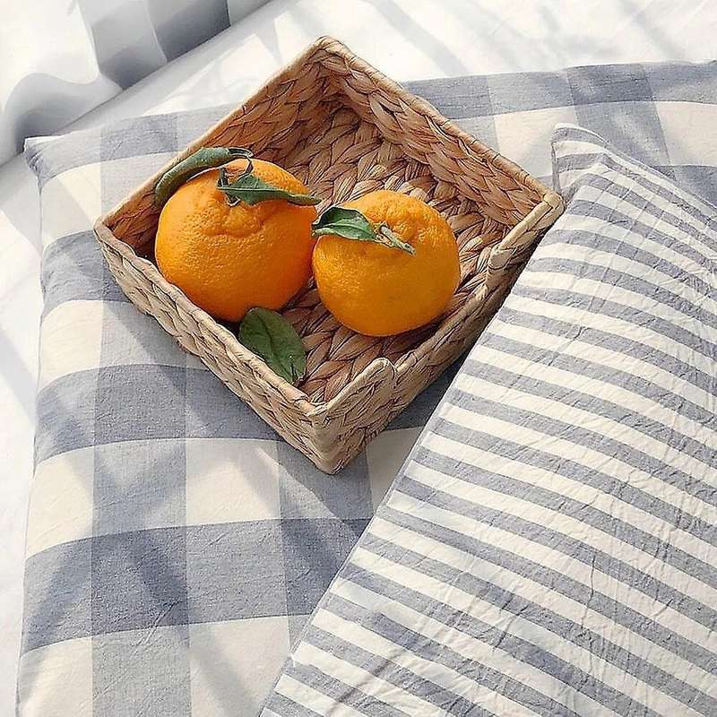 Natural Straw Woven Hyacinth Storage Basket Hand-woven Square