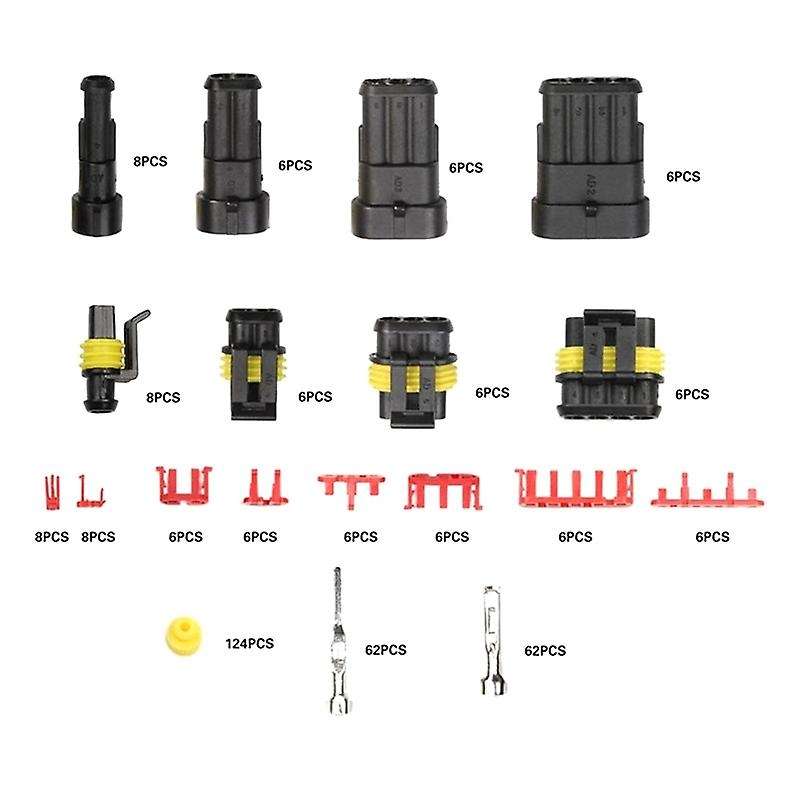 352pcs Hid Waterproof Connectors 1/2/3/4 Pin 26 Sets Harness 12a