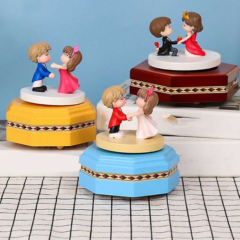 Wooden Music Box for Girlfriends and Children's Birthday Gifts, B