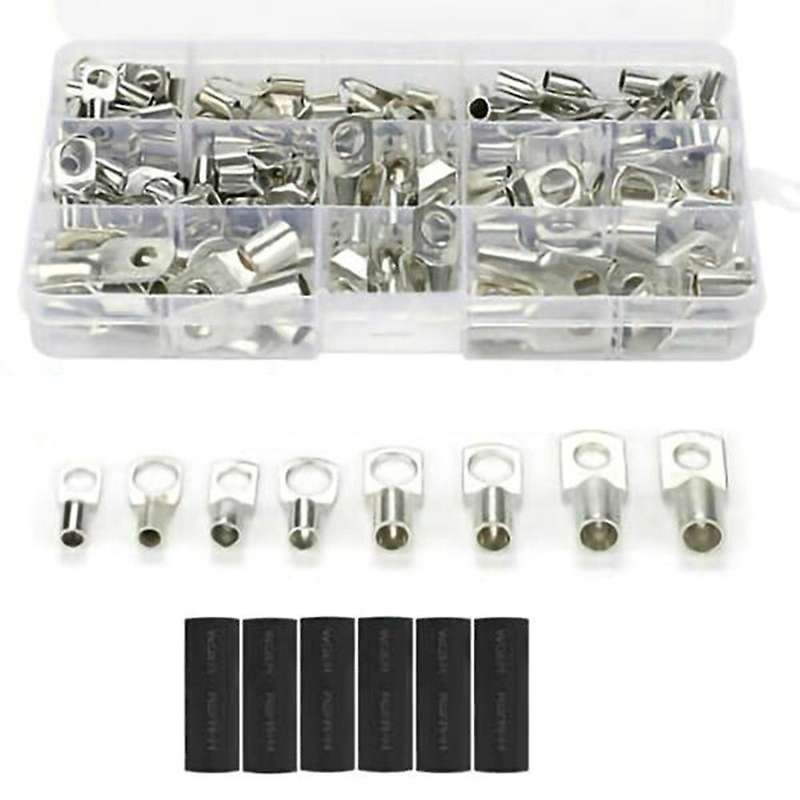 220pcs Copper Cable Lug Ring Terminal Kit Box Sc4-sc25 Tinned Cable