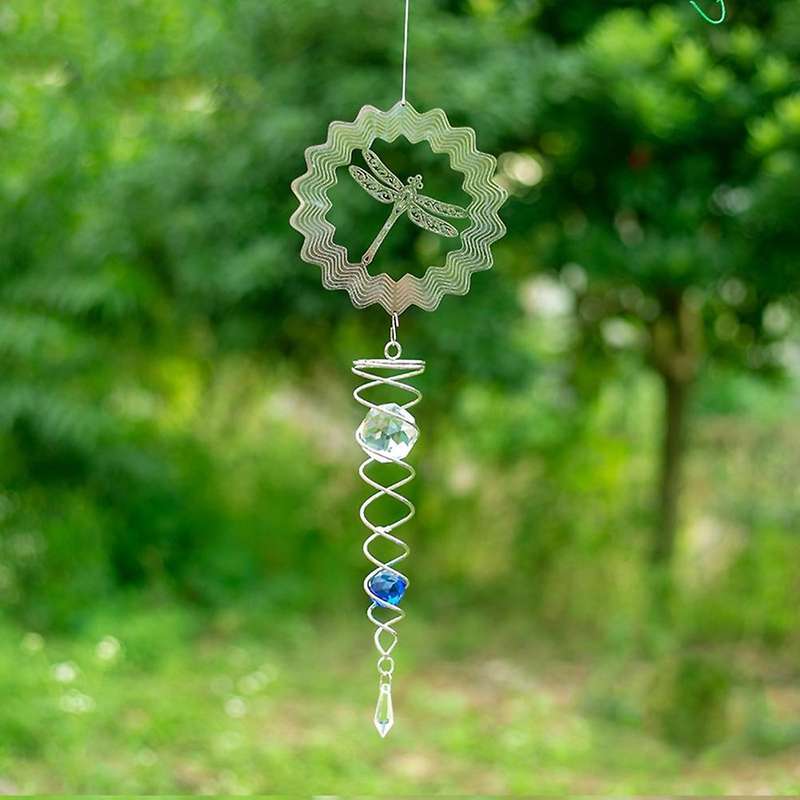 3d Metal Stainless Steel Wind Chimes Spiral Phoenix Tail (dragonfly)