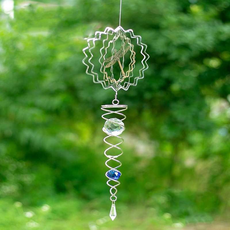 3d Metal Stainless Steel Wind Chimes Spiral Phoenix Tail (dragonfly)