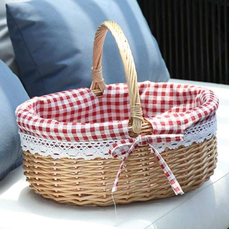 Wicker Basket Gift Baskets Empty Oval Willow Woven Picnic Basket