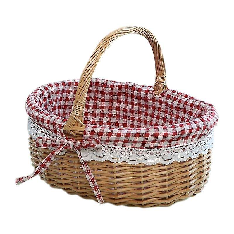 Wicker Basket Gift Baskets Empty Oval Willow Woven Picnic Basket