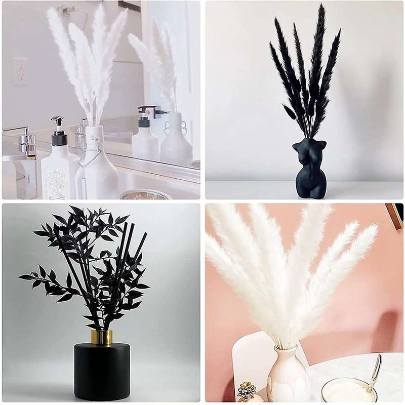 Pampas Grass Decor for Room, Party and Other Space (black and White)