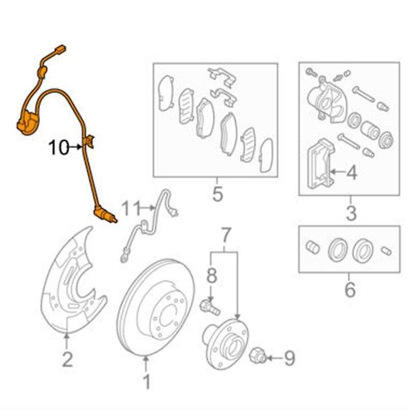 Abs Wheel Speed Sensor Front Right/left for Subaru Tribeca 2006-2014