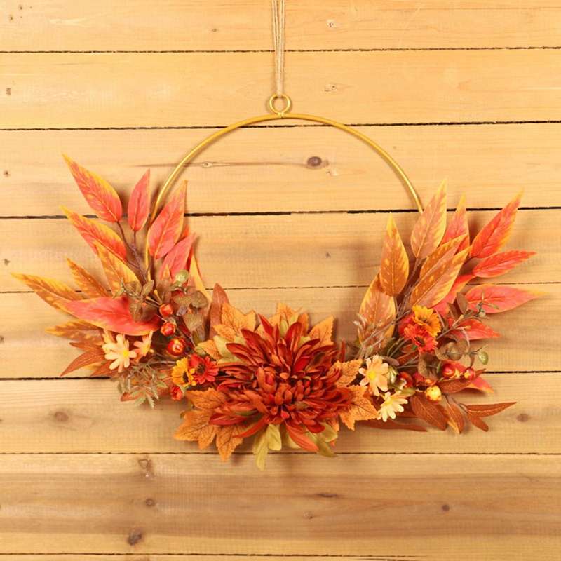 Thanksgiving Wreath Prop Hanging Wreath Door Window Harvest Decor