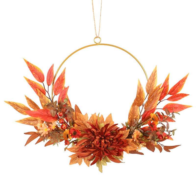 Thanksgiving Wreath Prop Hanging Wreath Door Window Harvest Decor