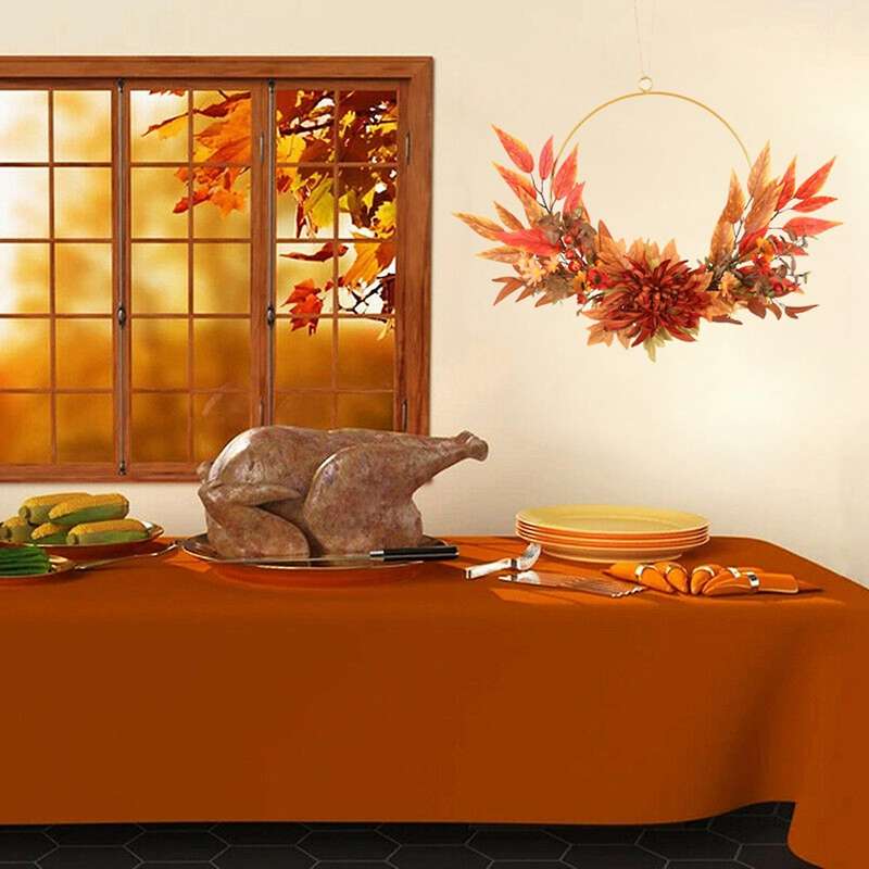 Thanksgiving Wreath Prop Hanging Wreath Door Window Harvest Decor