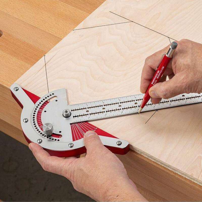 T-type Woodworkers Edge Ruler Protractor Woodworking Ruler -10inch