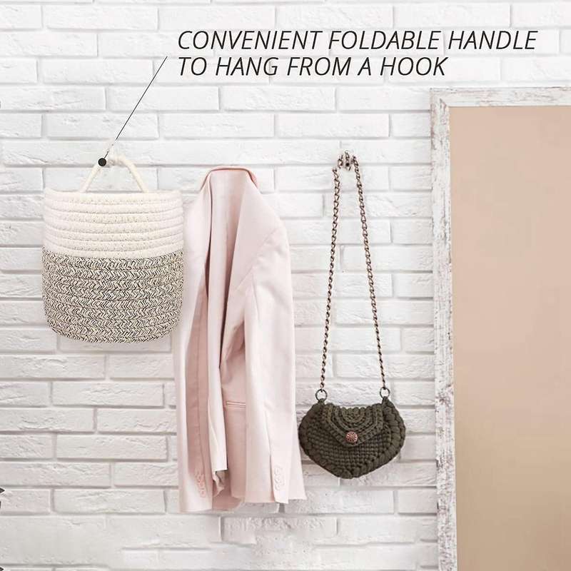 Hanging Woven Wall Basket,hanging Storage Baskets for Farmhouse Decor