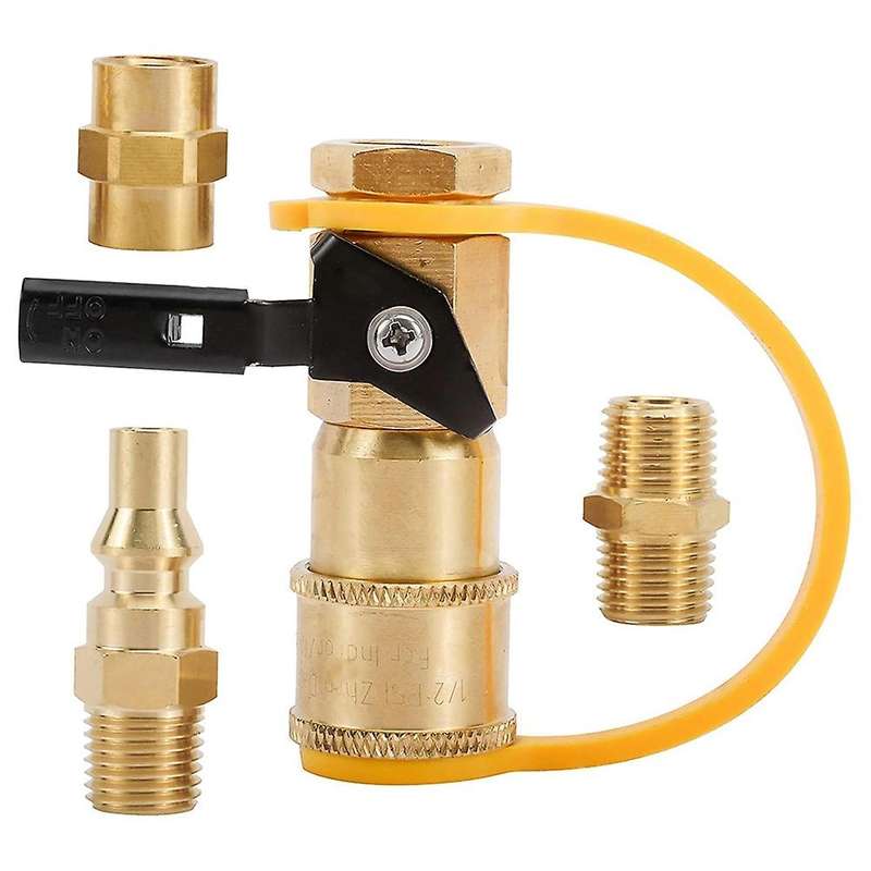 4pcs Rv 1/4 Inch Shutoff Valve and Full Flow Plug for Propane Hose