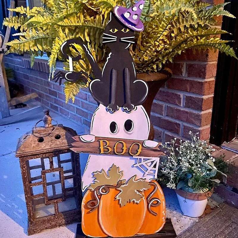 Porch Decoration Sign Personalized Halloween Witch Costume Simple -2