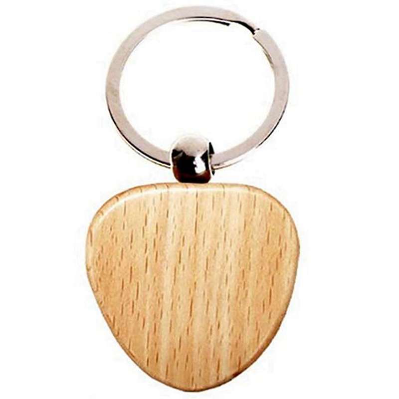 30pcs Blank Heart-shaped Wooden Key Chain Diy Keychains Key Tags Gift