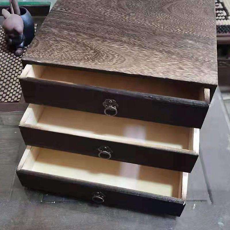 1pcs Solid Wood Storage Desk Box Jewelry Cosmetic Organizer C