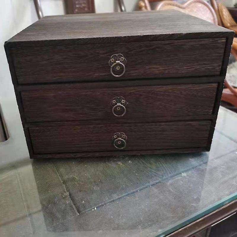 1pcs Solid Wood Storage Desk Box Jewelry Cosmetic Organizer C