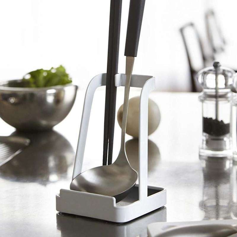 Pot Lid Rack Rest Stand Spoon Holder Pot Lid Shelf Cooking Black