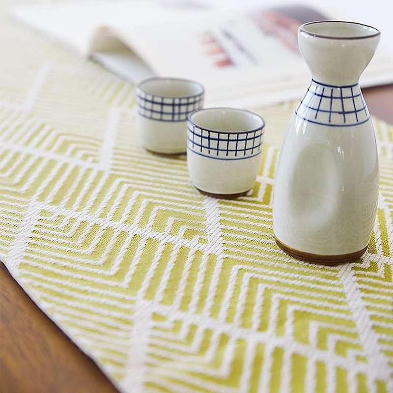 Woven Boho Table Runner, Cotton Braided Coffee Table Runner Yellow