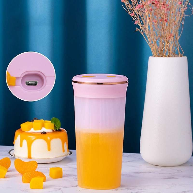 Electric Blender 6-blades Usb Fruit Mixer Cup Smoothie Maker (blue)