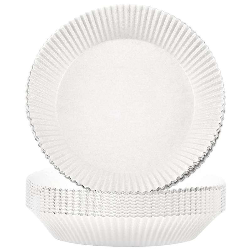 50pcs Air Fryer Disposable Paper Liner,non-stick 6.5inch (white)