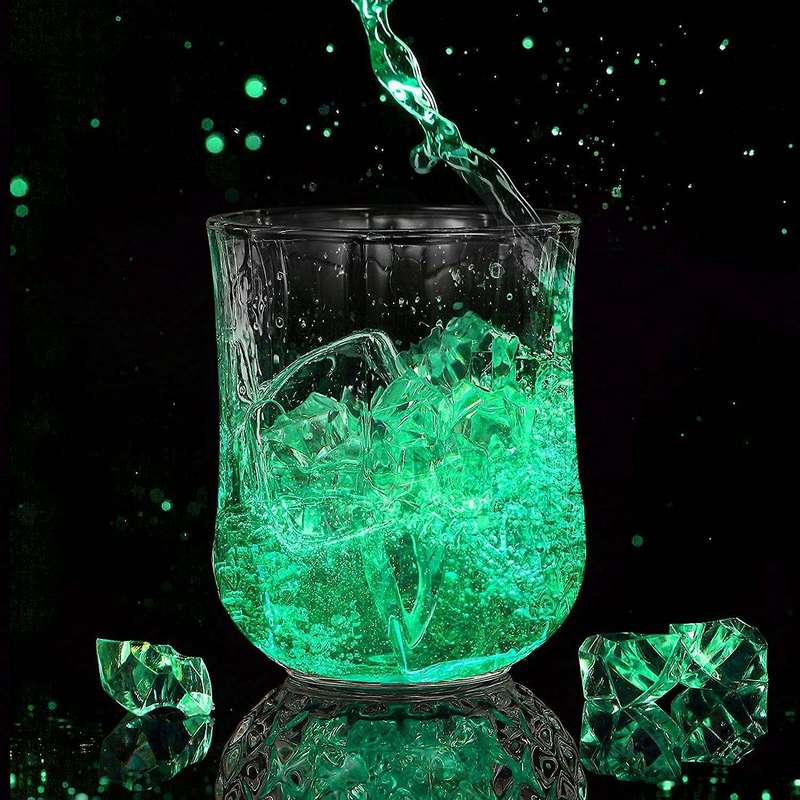 1.1lb/500g Fake Ice Square S Acrylic Stones Green 0.55 X 0.43 Inch