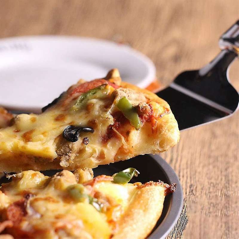 4pcs Cake Pizza Pie Server, Double-blades Design,soft Grip, Silver
