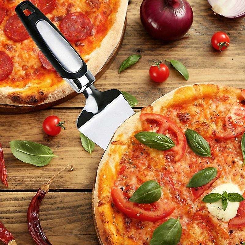 4pcs Cake Pizza Pie Server, Double-blades Design,soft Grip, Silver