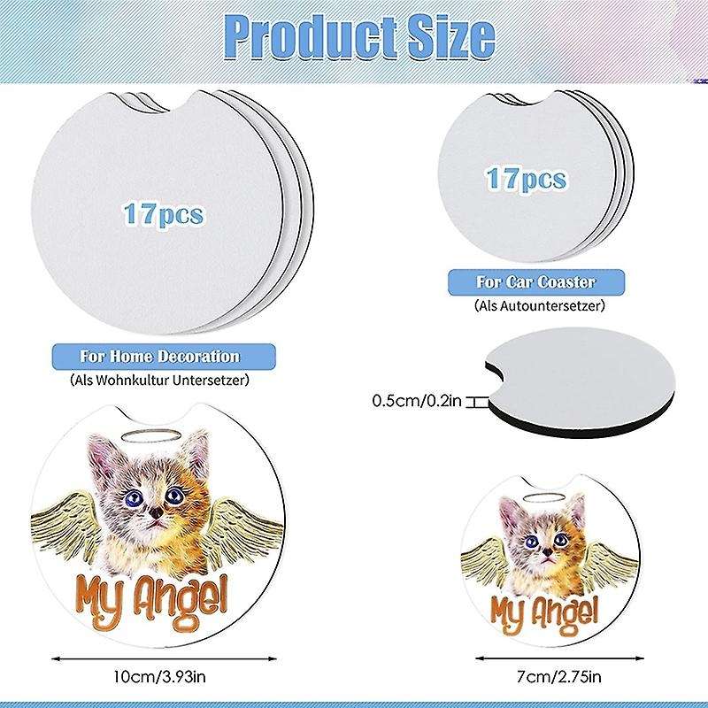 Sublimation Car Coasters Blanks 2.75 /4 Inch for Diy Craft Supplies