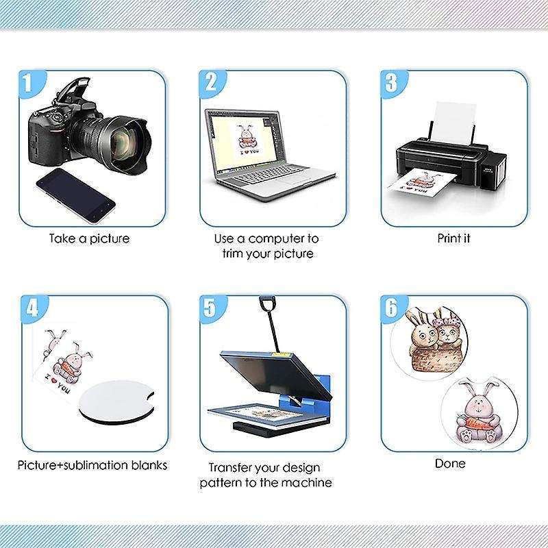 Sublimation Car Coasters Blanks 2.75 /4 Inch for Diy Craft Supplies