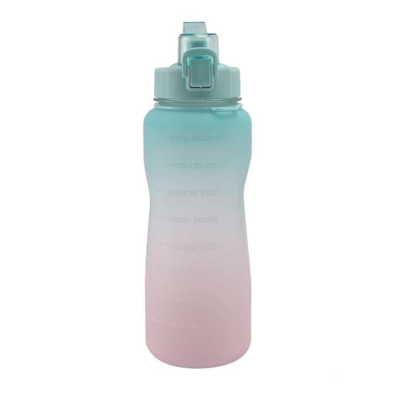 Sport Water Bottle with Straw & Time Marker, 64 Oz Gallon Tritan -d