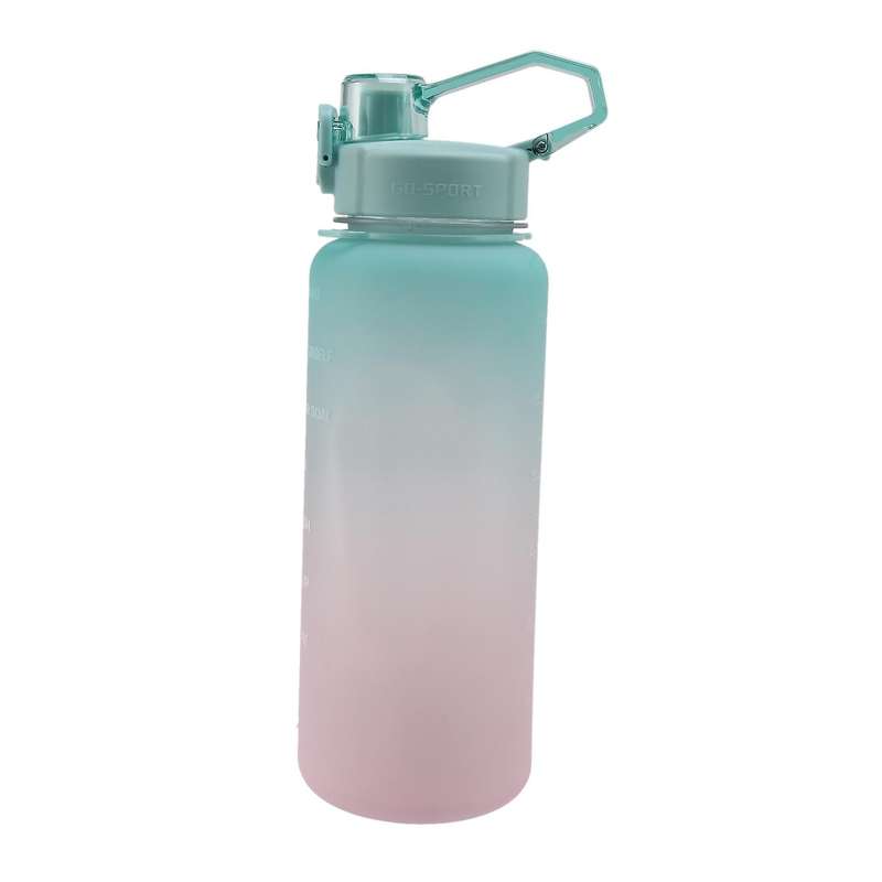 Sport Water Bottle with Straw & Time Marker, 64 Oz Gallon Tritan -d