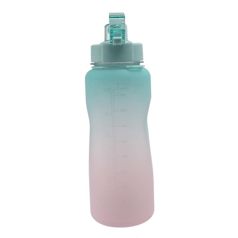 Sport Water Bottle with Straw & Time Marker, 64 Oz Gallon Tritan -d