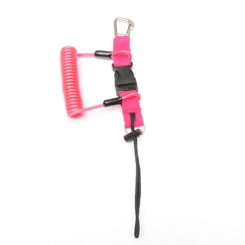 Scuba Diving Lanyard Anti-lost Spiral Spring Coil Lanyard,pink